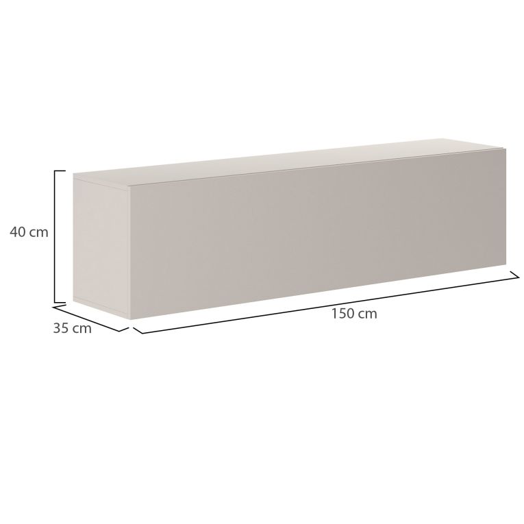 Mobile Pensile Beige Modulabile un Ripiano 150x40h cm, Un'anta - Laghetto