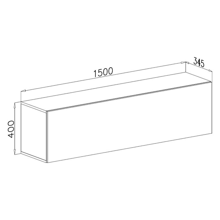 Mobile Pensile Beige Modulabile un Ripiano 150x40h cm, Un'anta - Laghetto