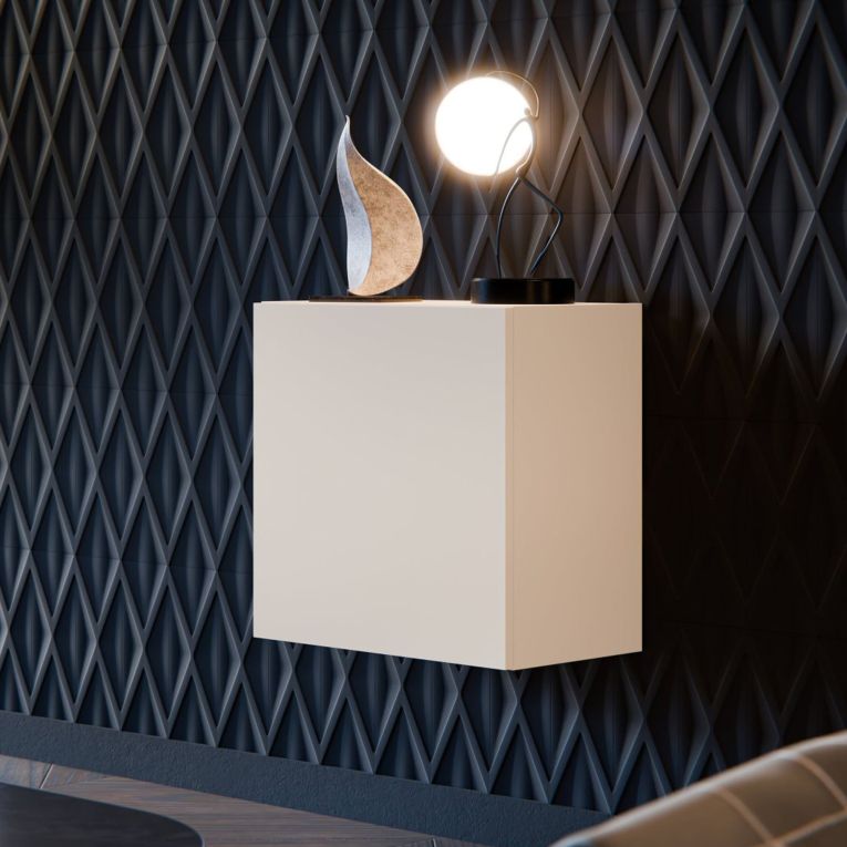 Mobile Pensile Beige un Ripiano Modulabile 49.9x50h cm, Apertura Push Pull - Sparone