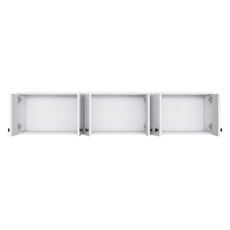 Mobile Pensile Bianco Bianco 6 Ante 3 Vani 180x44h cm, Apertura Battente - Jelsi