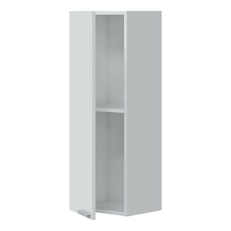 Mobile Pensile Bianco Lucido Grigio un Ripiano Un'anta 30x85h cm, Reversibile - Parga
