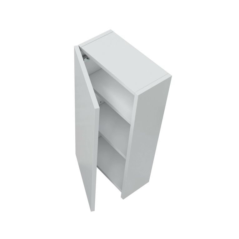 Mobile pensile Croskey, Armadietto sospeso, Mobiletto a muro, Armadio ausiliario multifunzione, 30x16 h60 cm, Bianco lucido
