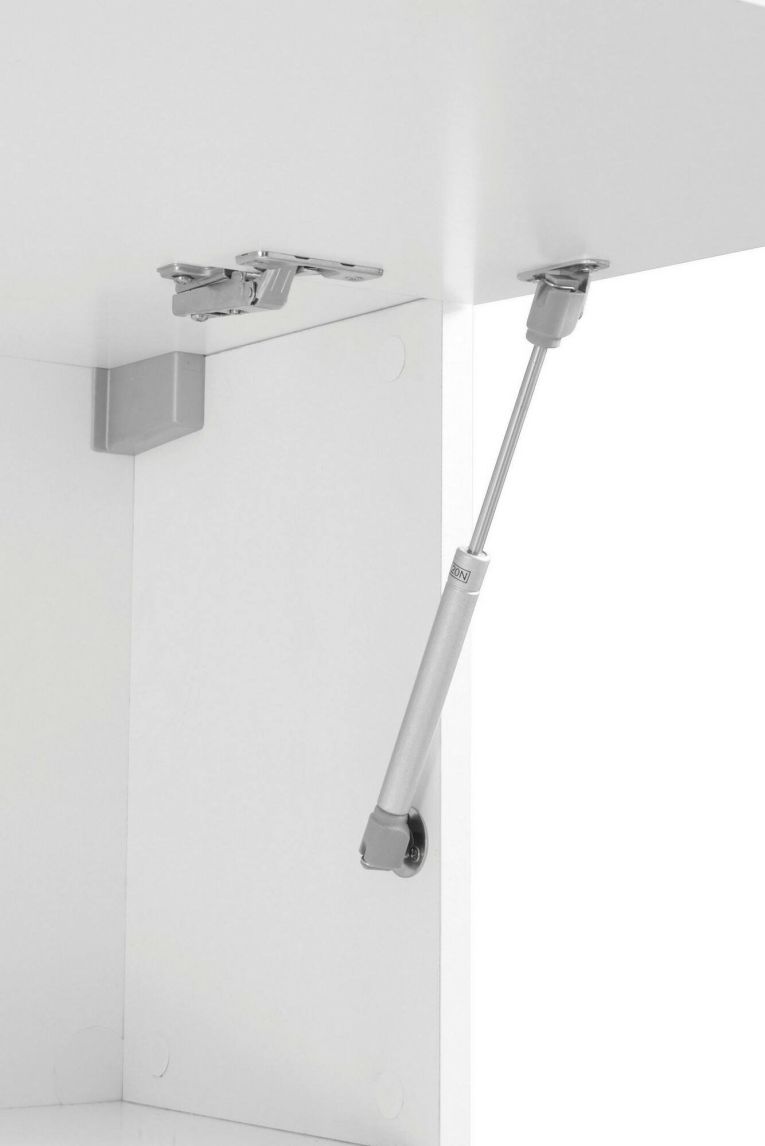 Mobile pensile Luca, Armadio multiuso, Mobiletto a muro, 100% Made in Italy, cm 180x30h40, Bianco lucido