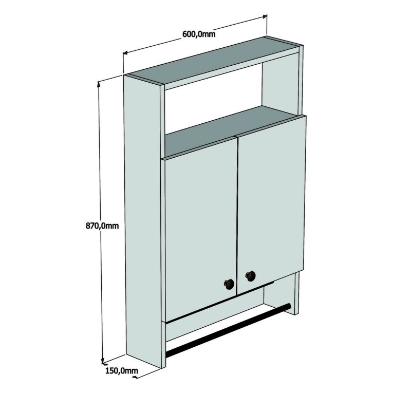 Mobile Pensile Marrone Noce 2 Ripiani Apertura Battente 60x87h cm, 2 Ante - Tanagro