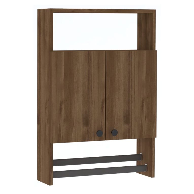 Mobile Pensile Marrone Noce 2 Ripiani Apertura Battente 60x87h cm, 2 Ante - Tanagro
