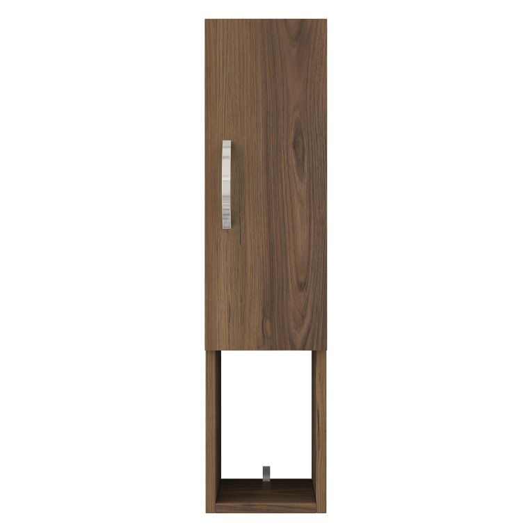 Mobile Pensile Marrone Noce 2 Ripiani Un'anta 22x90h cm, 3 Vani - Boglione