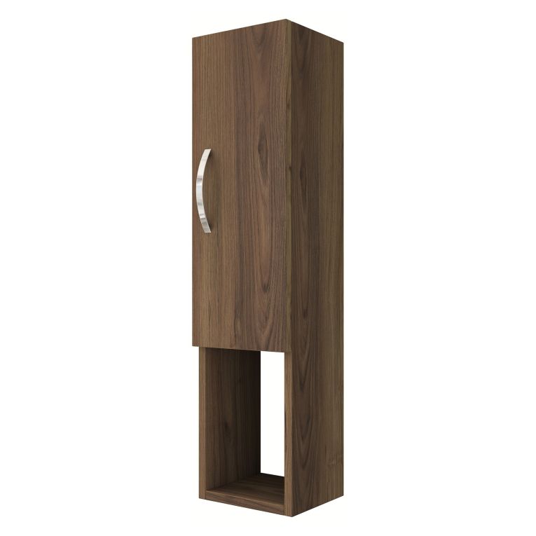 Mobile Pensile Marrone Noce 2 Ripiani Un'anta 22x90h cm, 3 Vani - Boglione