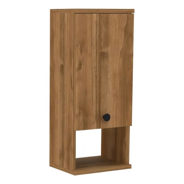 Mobile Pensile Marrone Noce 2 Ripiani Un'anta 30x71h cm, 3 Vani - Tarano