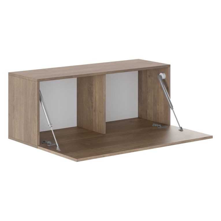 Mobile Pensile Marrone Noce Modulabile un Ripiano 100x40h cm, Un'anta - Pimonte