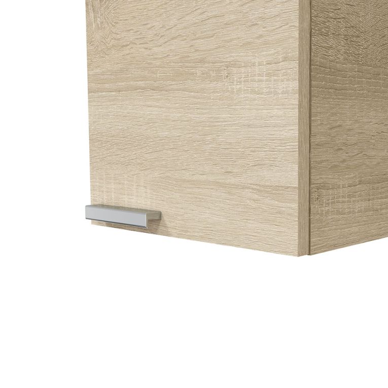 Mobile Pensile Marrone Rovere Grigio un Ripiano Un'anta 30x85h cm, Reversibile - Parga