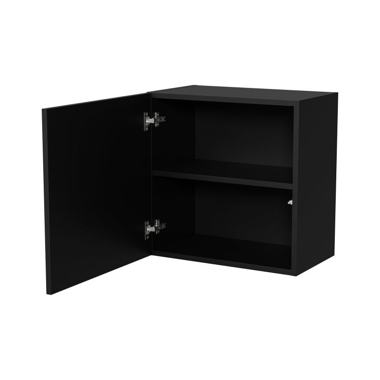 Mobile Pensile Nero Antracite un Ripiano Modulabile 49.9x50h cm, Apertura Push Pull - Sparone