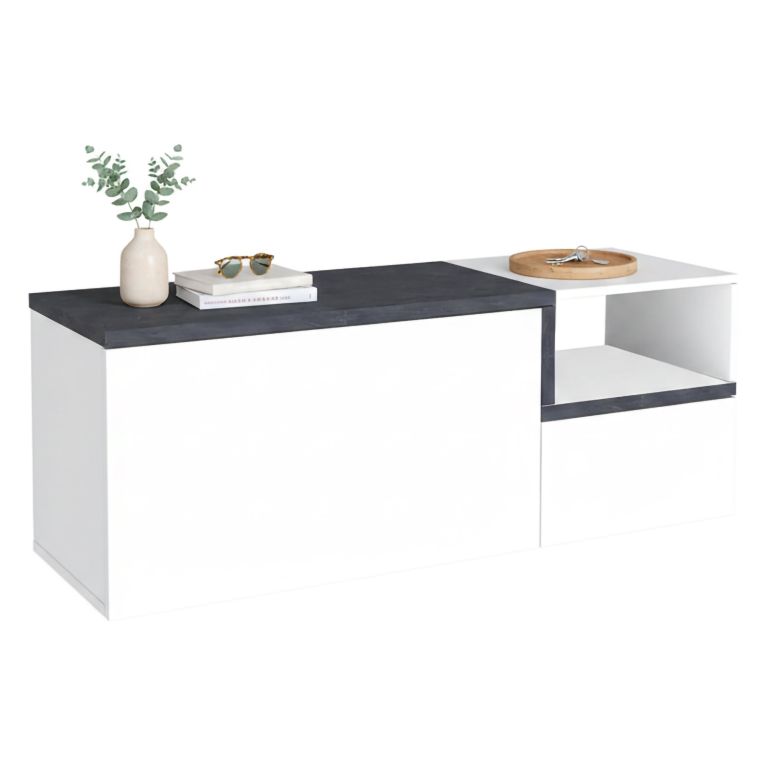 Mobile per ingresso 2 ante bianco lucido e ardesia 120x54h cm - Aska