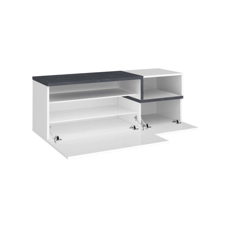 Mobile per ingresso 2 ante bianco lucido e ardesia 120x54h cm - Aska