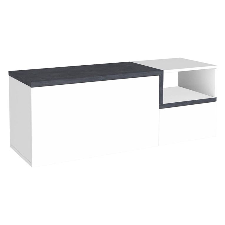 Mobile per ingresso 2 ante bianco lucido e ardesia 120x54h cm - Aska