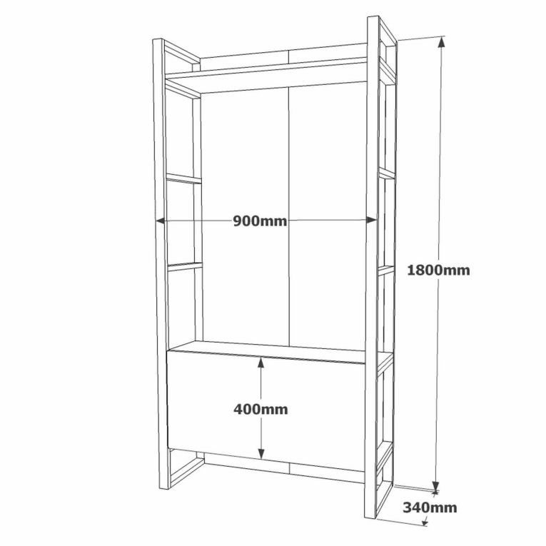 Mobile per ingresso 2 ante quercia 125x180h cm - Damasco