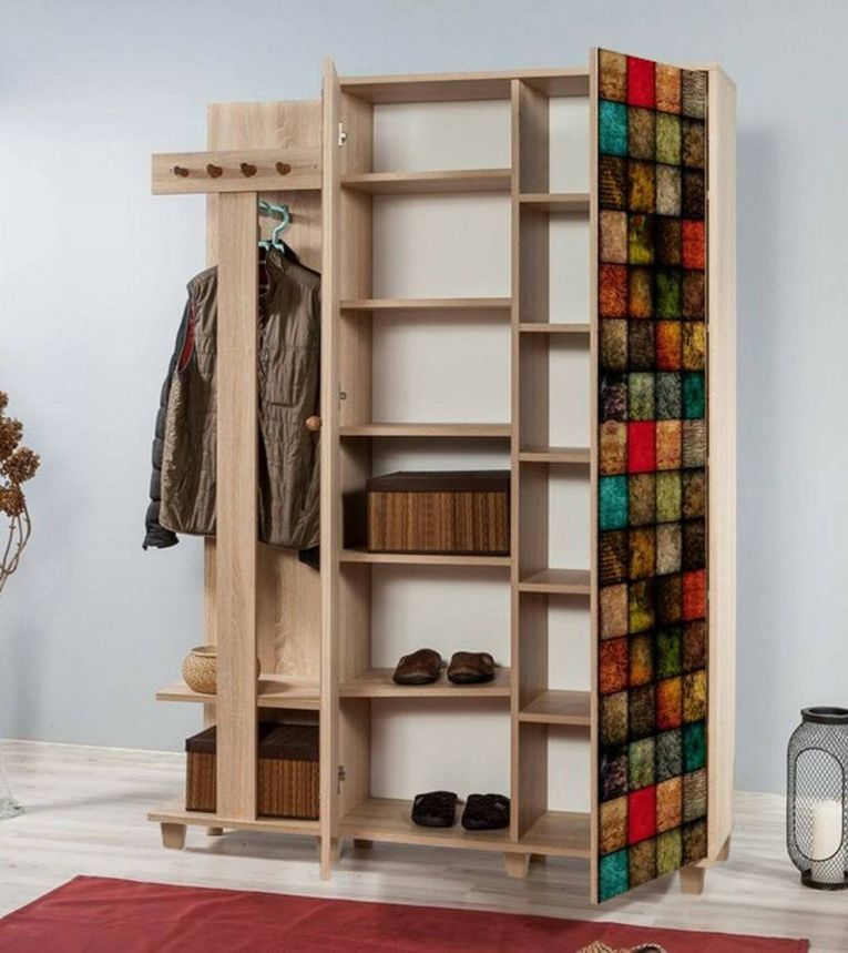 Mobile per ingresso 2 ante quercia e multicolore 135x194h cm - Liana