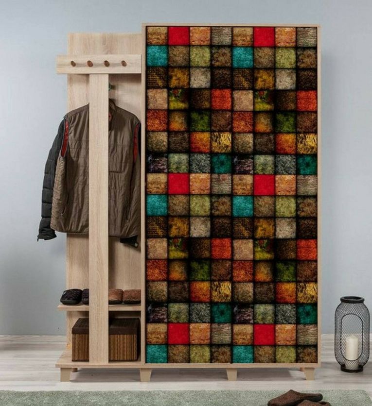 Mobile per ingresso 2 ante quercia e multicolore 135x194h cm - Liana