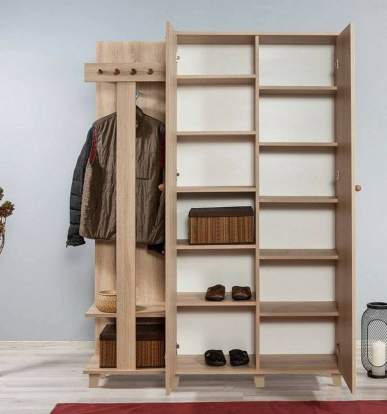 Mobile per ingresso 2 ante quercia e multicolore 135x194h cm - Liana