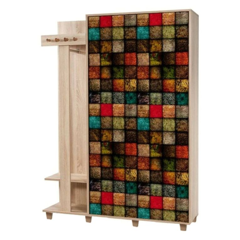 Mobile per ingresso 2 ante quercia e multicolore 135x194h cm - Liana