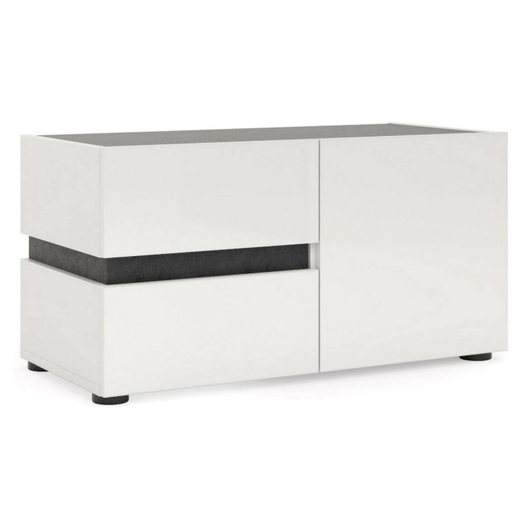 Mobile per ingresso con 2 cassetti bianco lucido e antracite 80x42h cm - Seul