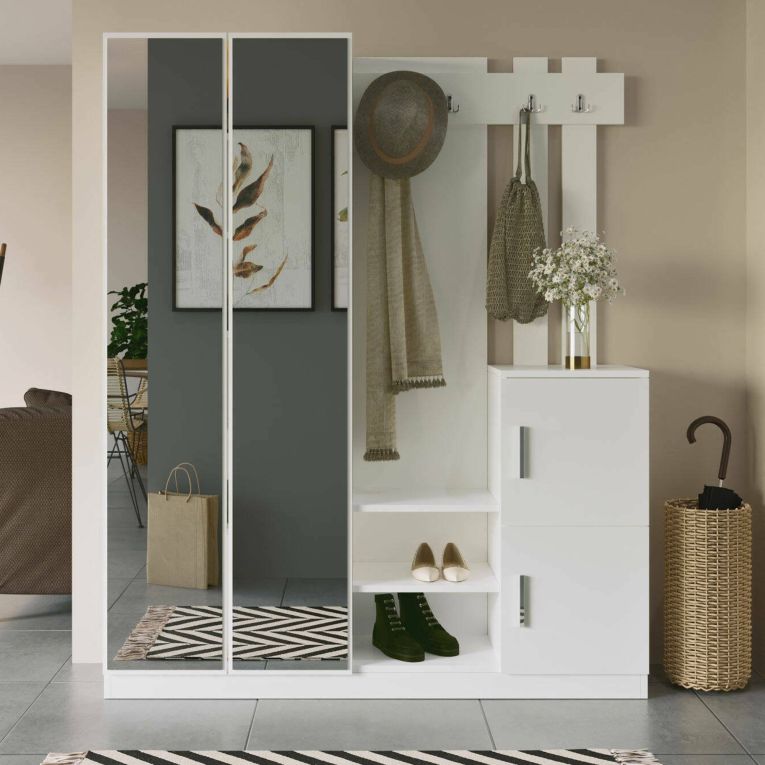 Mobile per ingresso grande 3 ante bianco 147x179h cm - Hene