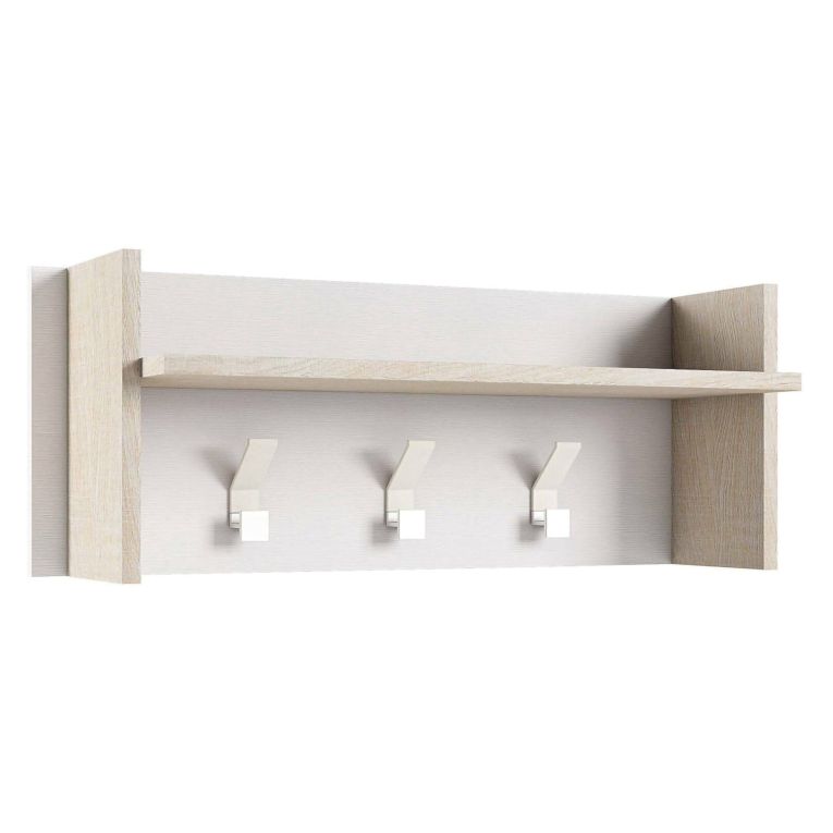 Mobile per ingresso minimal sospeso bianco e rovere 90x34h cm - Angry