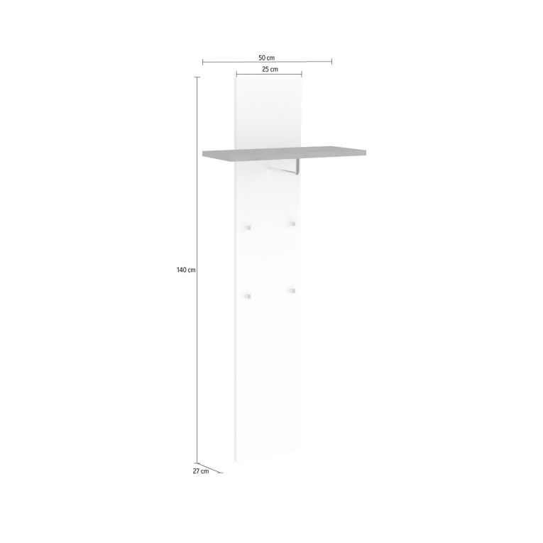 Mobile per ingresso sospeso bianco lucido e acero 50x140h cm - Etesia