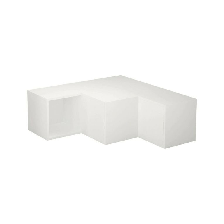 Mobile porta TV Alya, Supporto per televisione da salotto, Credenza bassa da soggiorno, Base porta TV, 90x92h32 cm, Bianco
