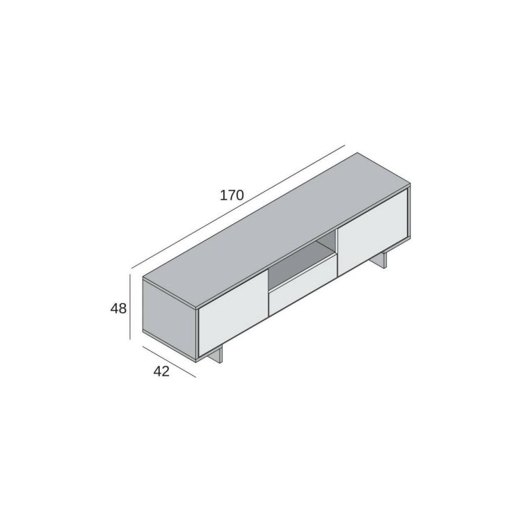 Mobile Porta TV Andromeda, Supporto per TV da salotto, Credenza bassa da soggiorno a 2 ante e 1 cassetto, 100% Made in Italy, 170x42h48 cm, Marrone e Noce
