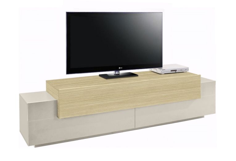 Mobile Porta tv Beige 3 Ripiani 4 Vani 200x45x51.5h cm, 3 Ante - Cassino