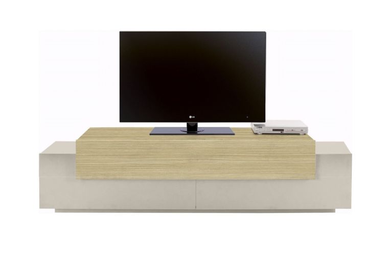 Mobile Porta tv Beige 3 Ripiani 4 Vani 200x45x51.5h cm, 3 Ante - Cassino