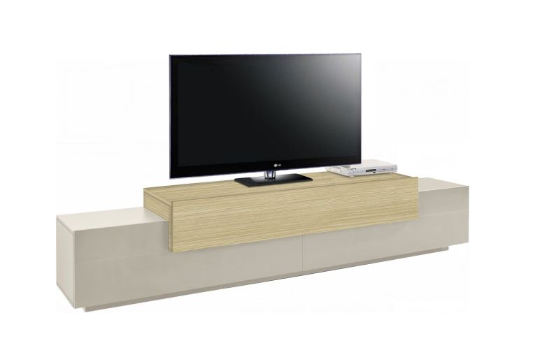 Mobile Porta tv Beige 3 Ripiani 4 Vani 240x45x51.5h cm, 3 Ante - Curino
