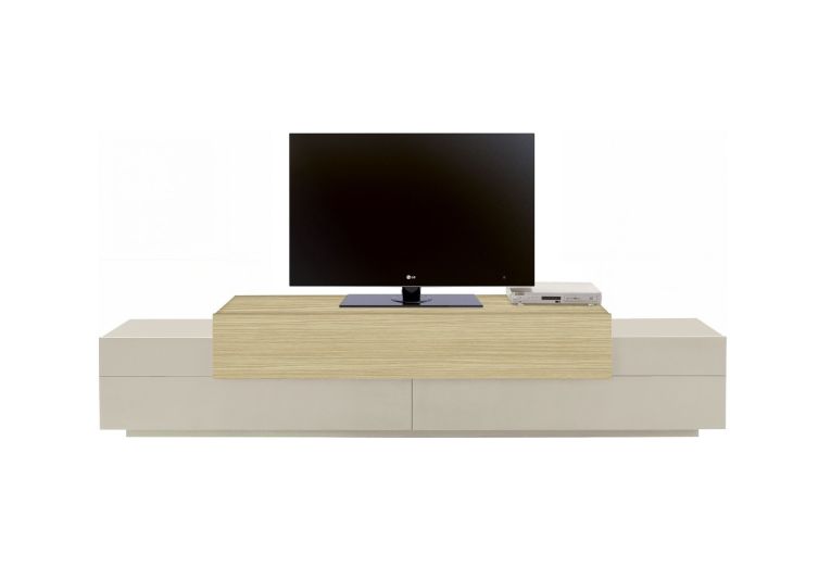 Mobile Porta tv Beige 3 Ripiani 4 Vani 240x45x51.5h cm, 3 Ante - Curino