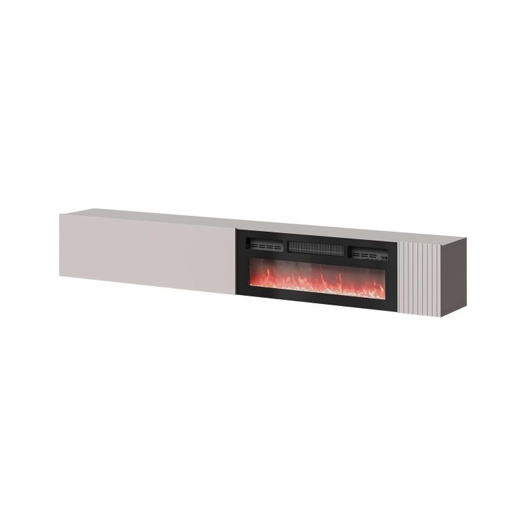 Mobile Porta tv Beige Cashmere Modulabile un Ripiano 200x30x31h cm, 2 Ante - Sindia