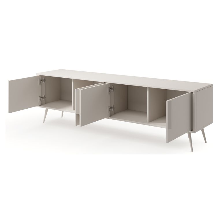 Mobile Porta tv Beige Cashmere un Ripiano 4 Ante 187x40x83h cm, con Piedini - Kalorile