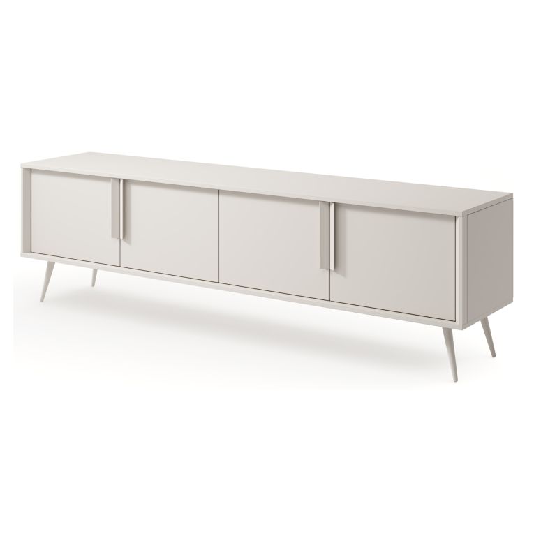 Mobile Porta tv Beige Cashmere un Ripiano 4 Ante 187x40x83h cm, con Piedini - Kalorile