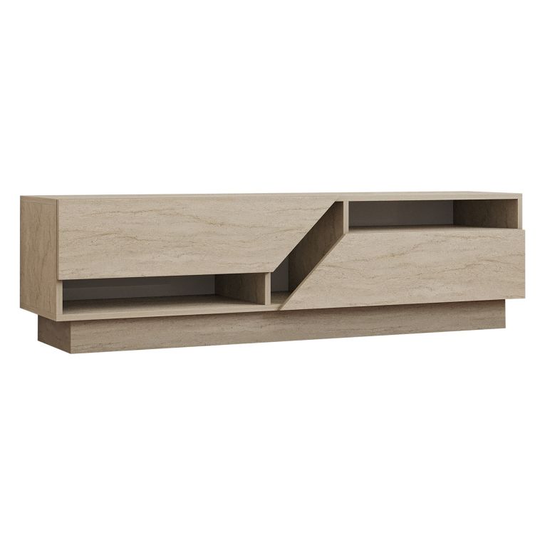 Mobile Porta tv Beige Marmo 2 Ripiani 2 Ante 160x40x45h cm, 5 Vani - Spilinga