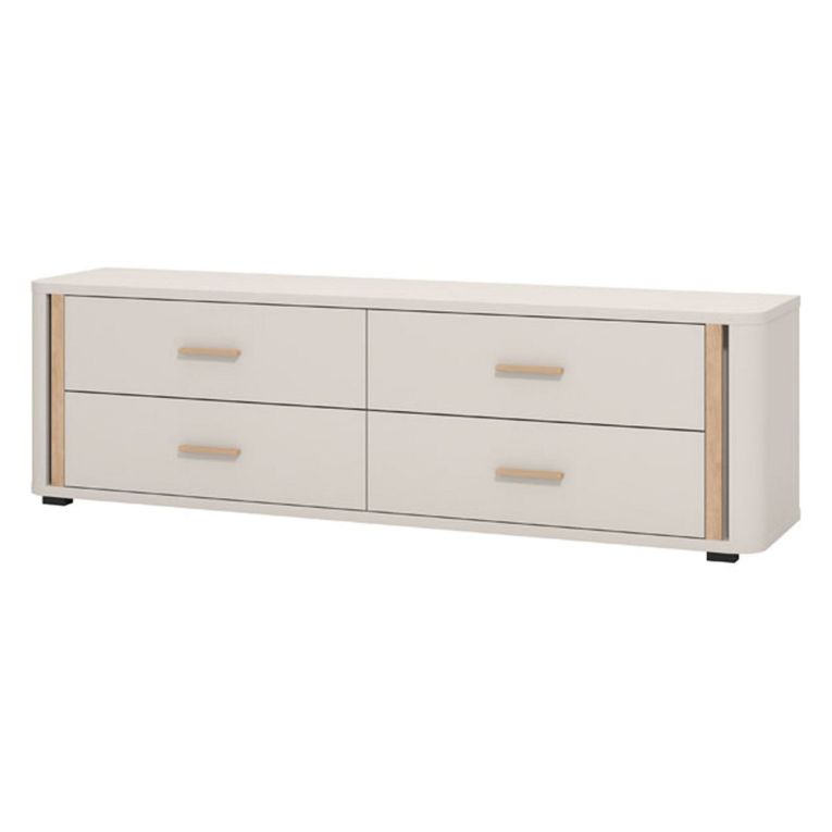 Mobile Porta tv Beige Marrone 4 Cassetti un Ripiano 176.5x40x52h cm, Apertura Scorrevole - Terenzo