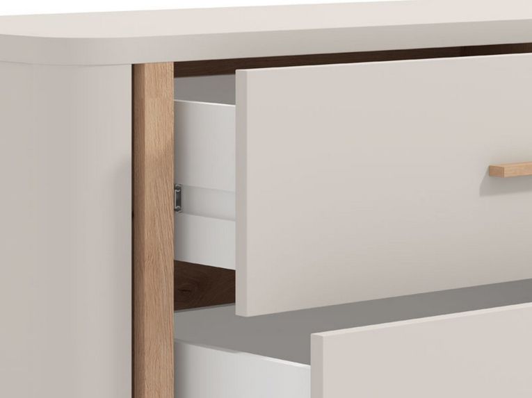 Mobile Porta tv Beige Marrone 4 Cassetti un Ripiano 176.5x40x52h cm, Apertura Scorrevole - Terenzo