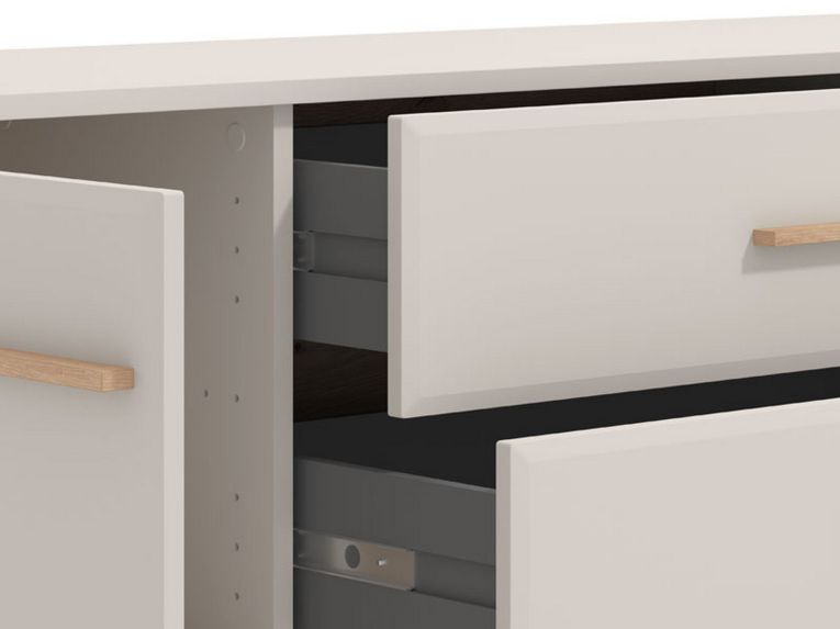 Mobile Porta tv Beige Marrone Rovere 2 Cassetti un Ripiano 179.5x40x52.5h cm, 2 Ante - Gosaldo
