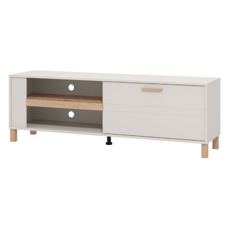Mobile Porta tv Beige Marrone Rovere 2 Ripiani Un'anta 157x40x52h cm, 3 Vani - Magliolo