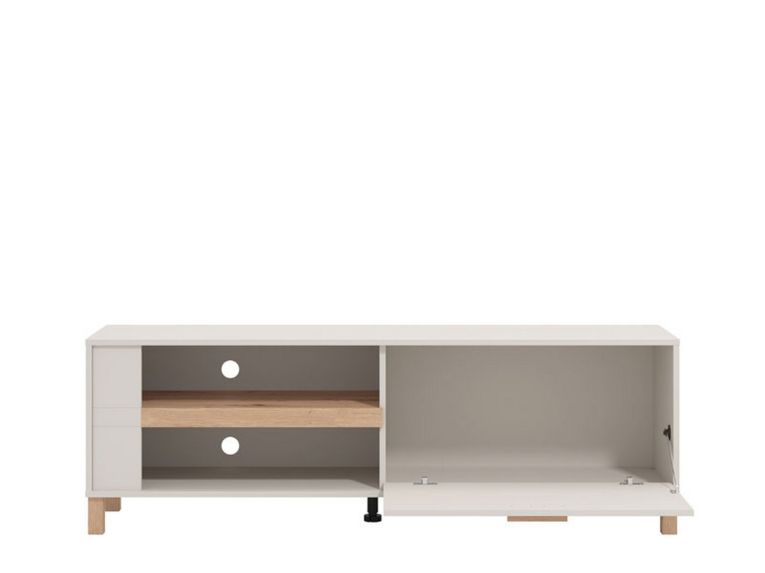 Mobile Porta tv Beige Marrone Rovere 2 Ripiani Un'anta 157x40x52h cm, 3 Vani - Magliolo