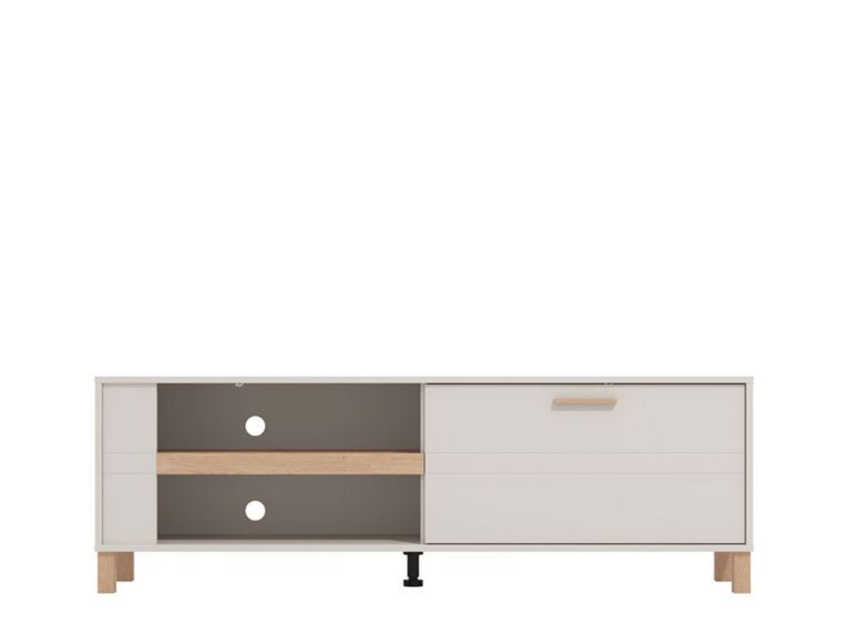 Mobile Porta tv Beige Marrone Rovere 2 Ripiani Un'anta 157x40x52h cm, 3 Vani - Magliolo