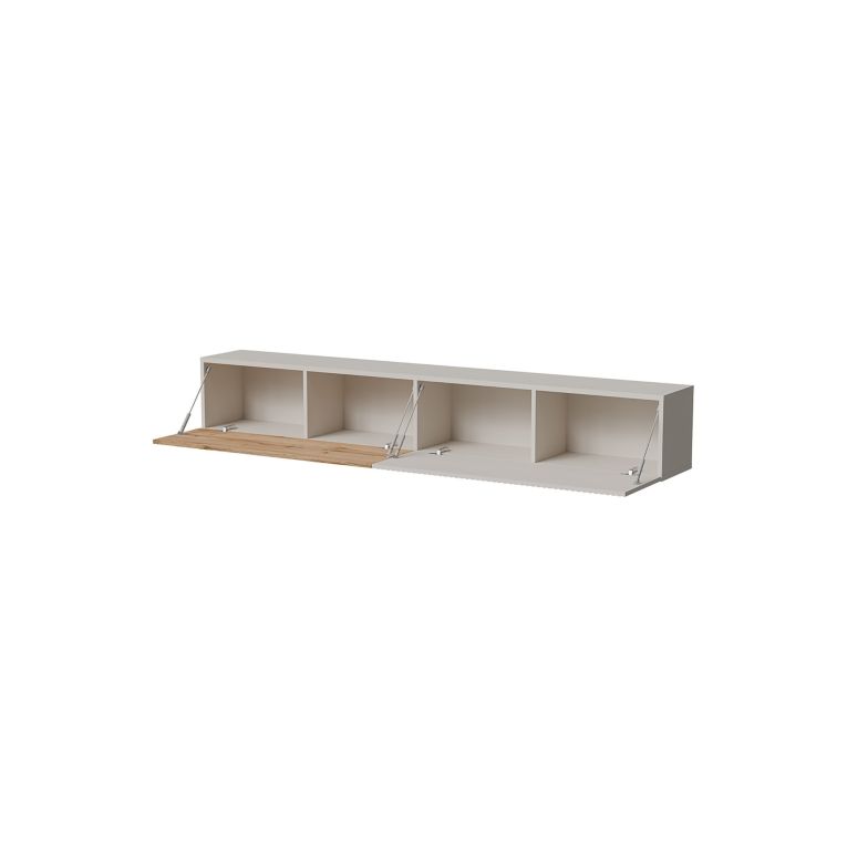 Mobile Porta tv Beige Marrone Rovere Modulabile un Ripiano 200x30x31h cm, 2 Ante - Sindia