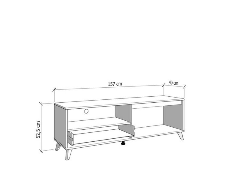 Mobile Porta tv Beige Marrone Rovere Nodi un Cassetto 2 Ripiani 157x40x52.5h cm, 2 Ante - Scala