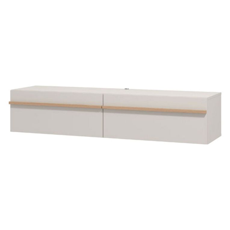 Mobile Porta tv Beige Marrone Rovere un Ripiano 2 Ante 154x41.5x32h cm, 2 Vani - Carcare