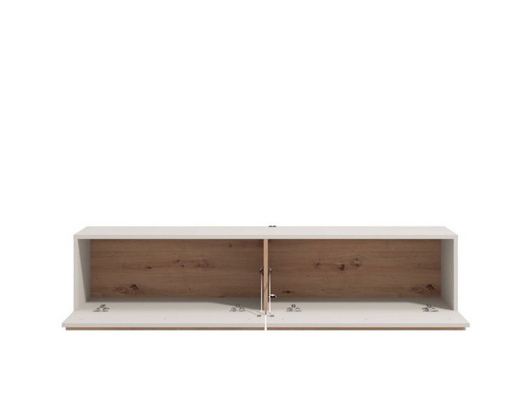 Mobile Porta tv Beige Marrone Rovere un Ripiano 2 Ante 154x41.5x32h cm, 2 Vani - Carcare