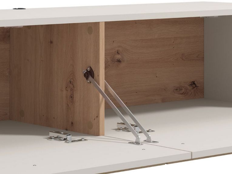 Mobile Porta tv Beige Marrone Rovere un Ripiano 2 Ante 154x41.5x32h cm, 2 Vani - Carcare