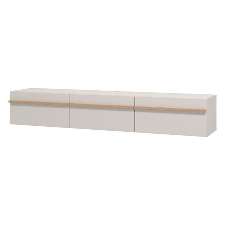Mobile Porta tv Beige Marrone Rovere un Ripiano 3 Ante 192x41.5x32h cm, 3 Vani - Paitone