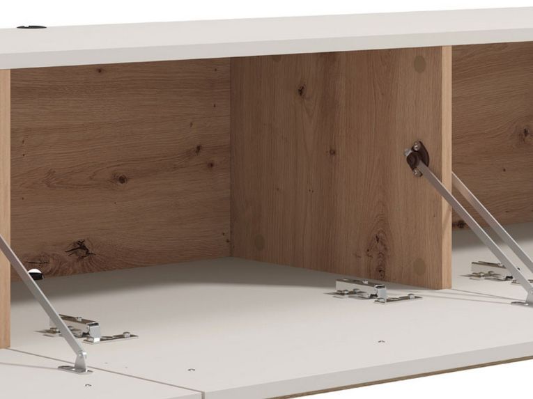 Mobile Porta tv Beige Marrone Rovere un Ripiano 3 Ante 192x41.5x32h cm, 3 Vani - Paitone